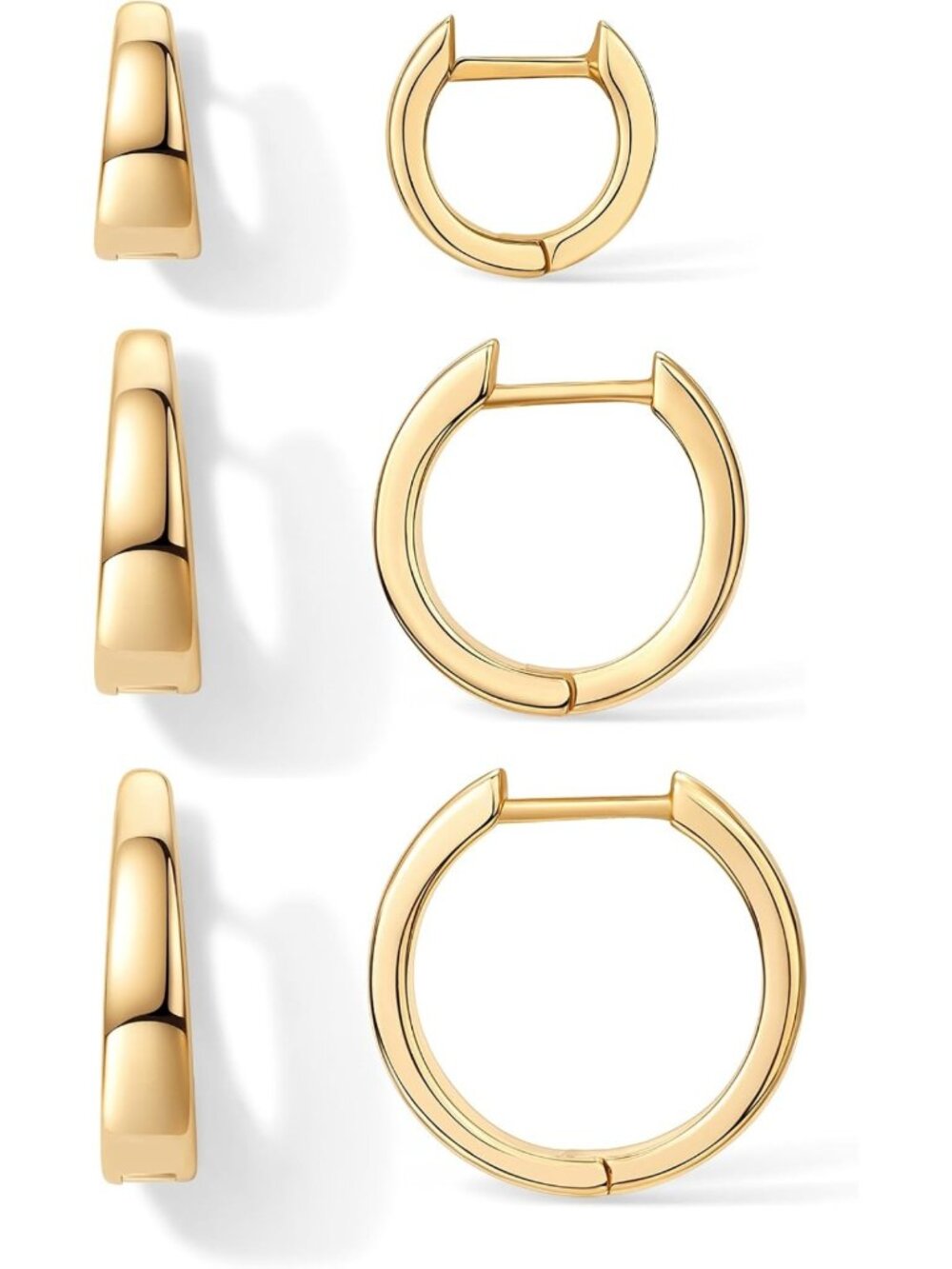 18K Gold Plated Small Hoop Earrings for Women - Stylish Piercing Jewelry Set